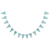 Aqua Glitter Mermaid Party Bunting Banner (Alle)
