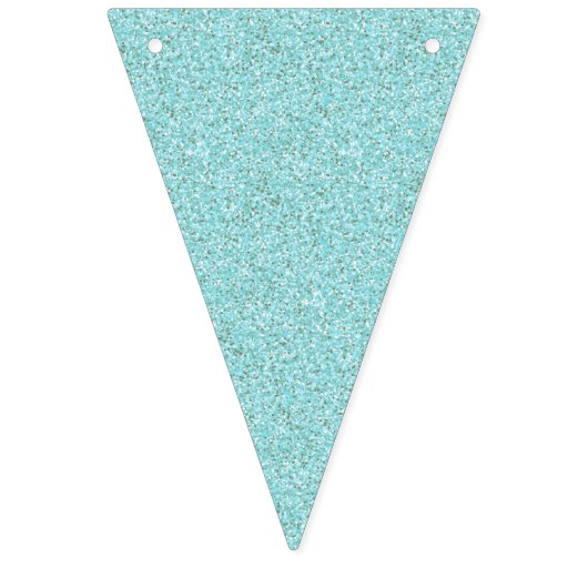 Aqua Glitter Mermaid Party Bunting Banner (Tweede vlag)
