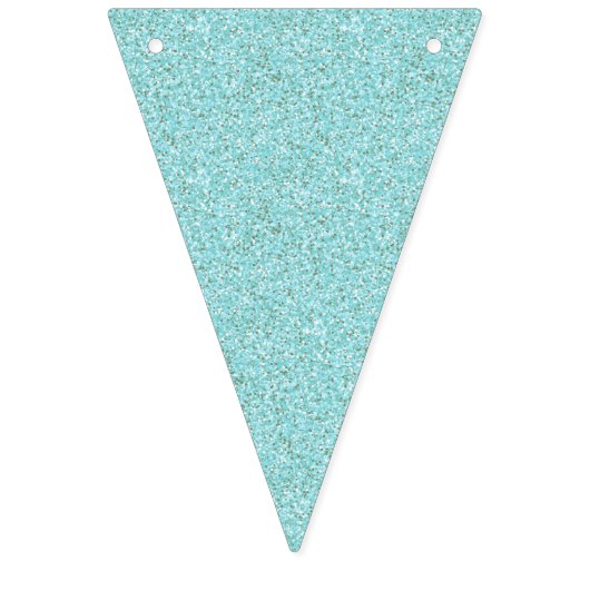 Aqua Glitter Mermaid Party Bunting Banner (Eerste vlag)
