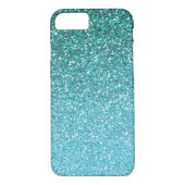 Aqua Glitter Ombre Case-Mate iPhone Case (Achterkant)