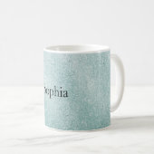 Aqua Glitter Ombre Kerstmis Koffiemok (Voorkant rechts)
