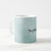 Aqua Glitter Ombre Kerstmis Koffiemok (Voorkant links)