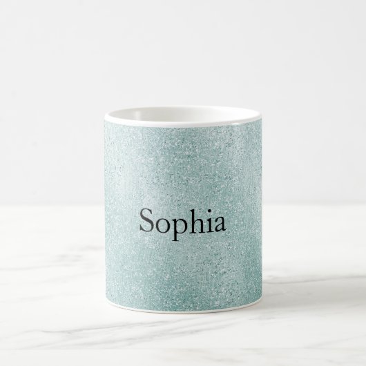 Aqua Glitter Ombre Kerstmis Koffiemok (Center)