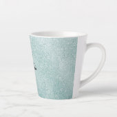 Aqua Glitter Ombre Kerstmis Latte Mok (Rechts)