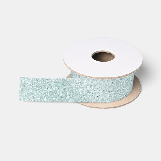 Aqua Glitter Ombre Kerstmis Satijnen Lint (Spoel)
