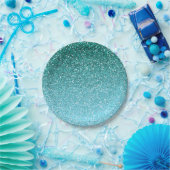 Aqua Glitter Ombre Papieren Bordje (Feest)