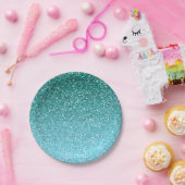 Aqua Glitter Ombre Papieren Bordje (Feest)