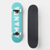 Aqua Glitter skateboard grunge gepersonaliseerde n (Voorkant)