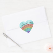 Aqua Glitter Sparkle Gold Rainbow     Hart Sticker (Envelop)