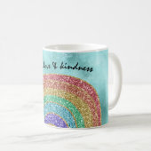 Aqua Glitter Sparkle Gold Rainbow Koffiemok (Voorkant rechts)
