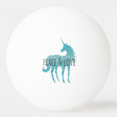 Aqua Glitter Sparkle Unicorn Pingpongbal (Voorkant)