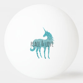 Aqua Glitter Sparkle Unicorn Pingpongbal