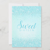 Aqua Glitter, Sweet 16 Uitnodigingen (Achterkant)