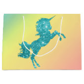 Aqua Glitter Unicorn Groot Cadeauzakje (Voorkant)