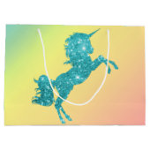 Aqua Glitter Unicorn Groot Cadeauzakje (Achterkant)