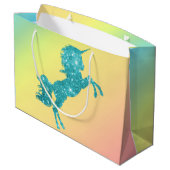 Aqua Glitter Unicorn Groot Cadeauzakje (Achterkant Gekanteld)