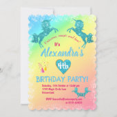 Aqua Glitter Unicorns Birthday Kaart (Voorkant)