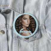 Aqua Glitz-foto-knopspeld Ronde Button 4,0 Cm (In situ)