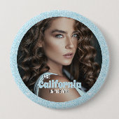 Aqua Glitz-foto-knopspeld Ronde Button 4,0 Cm (Voorkant)