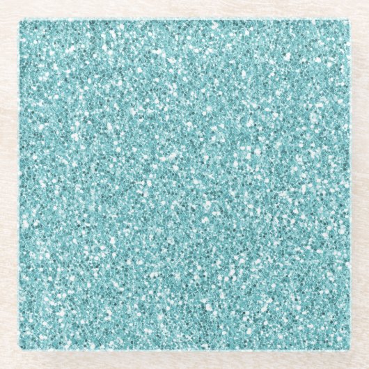 Aqua Glitz Glitter          Glazen Onderzetter (Voorkant)
