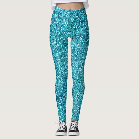 Aqua Glitz Glitter Leggings (Voorkant)