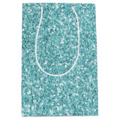 Aqua Glitz Glitter       Medium Cadeauzakje (Voorkant)