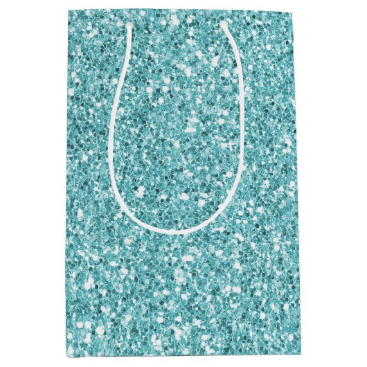 Aqua Glitz Glitter       Medium Cadeauzakje (Voorkant)