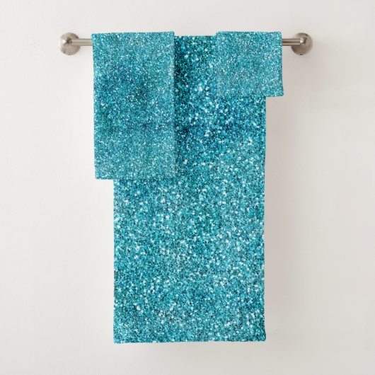 Aqua Glitz Glitter Sparkle Bad Handdoek (Insitu)
