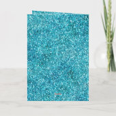 Aqua Glitz Glitter Sparkle Mermaid Name Kaart (Achterkant)