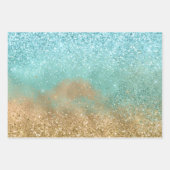 Aqua Glitz Gold Glitter Inpakpapier Vel (Voorkant)