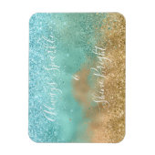 Aqua Glitz Gold Glitter Magneet (Verticaal)