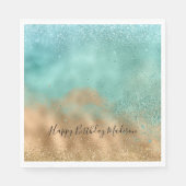 Aqua Glitz Gold Glitter Servet (Voorkant)
