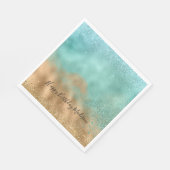 Aqua Glitz Gold Glitter Servet (Hoek)