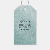 Aqua Glitz Ombre-Vrijgezellenfeest Cadeaulabel (Voorkant)