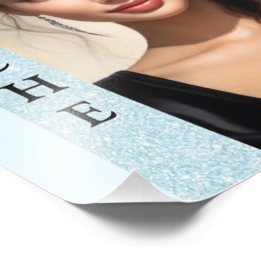 Aqua Glitz Pageant Modeling Headshot Foto Afdruk (Hoek)