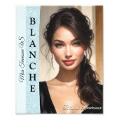 Aqua Glitz Pageant Modeling Headshot Foto Afdruk (Voorkant)