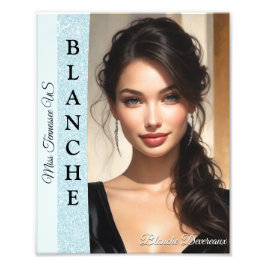 Aqua Glitz Pageant Modeling Headshot Foto Afdruk