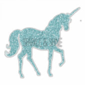 Aqua Glitzy Glitter Glam Sparkle Unicorn Sticker (Voorkant)