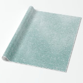 Aqua Glitzy Ombre Cadeaupapier (Uitgerold)
