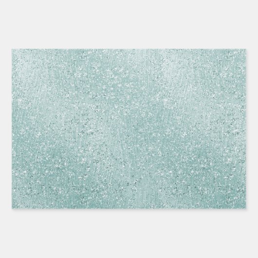 Aqua Glitzy Ombre Inpakpapier Vel (Voorkant)