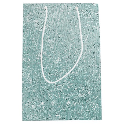Aqua Glitzy Ombre Medium Cadeauzakje (Voorkant)