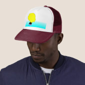 Aqua Glow Profile – Pop Art Trucker Cap (In situ)