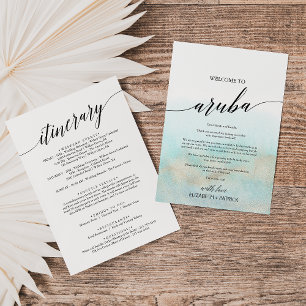 Aqua Gold Beach Aruba Welkomstbrief en reisroute