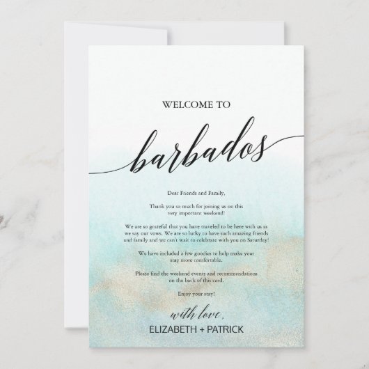 Aqua Gold Beach Barbados Welcome & Itinerary (Voorkant)