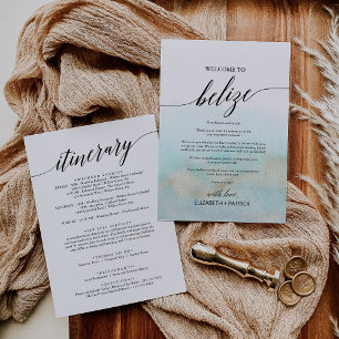 Aqua Gold Beach Belize Welkomstbrief en reisschema