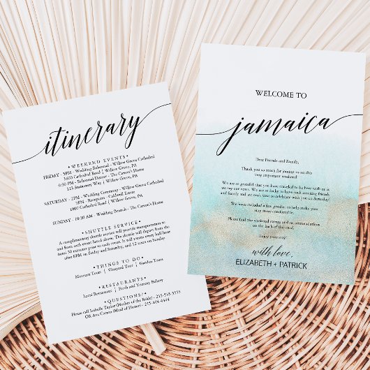 Aqua Gold Beach Jamaica Welcome Letter & Itinerary