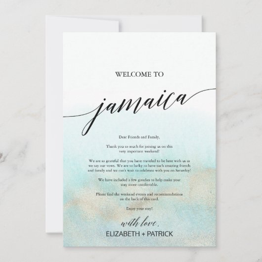 Aqua Gold Beach Jamaica Welcome Letter & Itinerary (Voorkant)