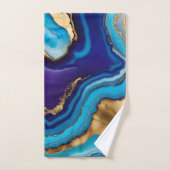 Aqua Gold Blue Paarse Agaat Agaat Bad Handdoek (Handdoek)