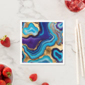 Aqua Gold Blue Paarse Agaat Agaat Servet (Insitu)
