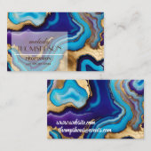 Aqua Gold Blue Paarse Agaat Agaat Visitekaartje (Voorkant / Achterkant)